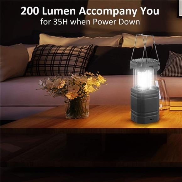 3000 Large Capacity Hand Crank Solar Camping Lantern, Portable Ultra Bright LED - Picture 2 of 6